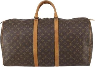 Louis Vuitton Pre-owned Canvas Weekendtas - unisex - Vintage Weekendtas - Bruin - ONE Size - Vintage