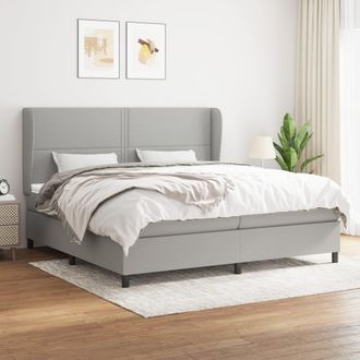 vidaXL Vidaxl - Cama Box Spring Con Colch&oacute;n Tela Gris Claro 200x200 Cm