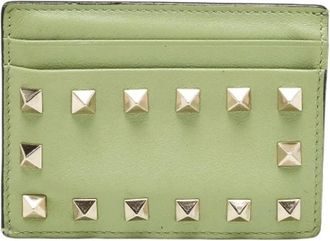 Valentino Pre-owned Wallets, female, Green, Size: ONE SIZE Pre-owned Rockstud Card Holder