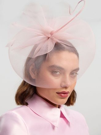 Karen Millen Womens Mesh Feather Detail Fascinator - Pink - One Size