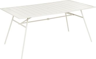 Beliani Mesa De Jard&iacute;n 160 X 90 Cm De Hierro Galvanizado Con Recubrimiento En Polvo Mobiliario De Exterior Estilo Moderno Beige Claro Terenzo