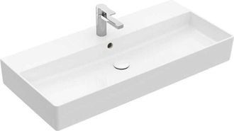 Villeroy & Boch Memento 2.0, Lavabos Suspendidos, 1000 X 470 Mm, Rectangular, Para Dos Grifos De 1 Orificio, Orificios Para Grifer&iacute;a Perforados, Con Rebosadero, Titan