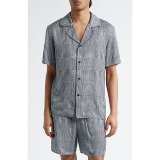 Balmain Prince of Wales Logo Button-Up Shirt in Eab Blk/White at Nordstrom, Size Xx-Large