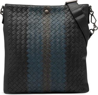 Bottega Veneta Pre-owned Bottega Veneta Tricolor Leather Intrecciato Crossbody Unisex B06484580M