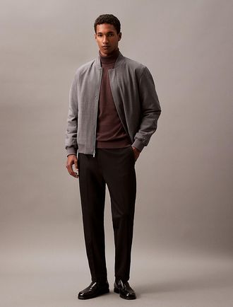 Calvin Klein Mens Reversible Wool Blend Bomber Jacket - Grey - 2XL