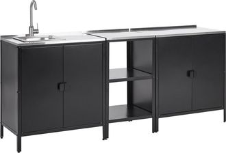Beliani Cocina de jard&iacute;n de metal negro