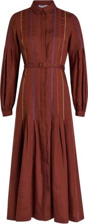 Gabriela Hearst Chemisier midi Aleka con cintura - Rosso