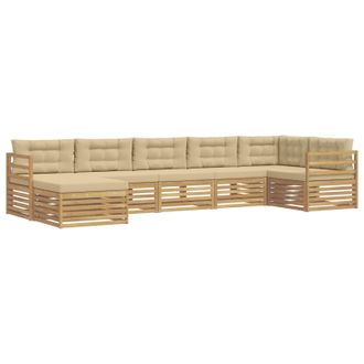 vidaXL Conjunto De Sof&aacute;s De Exterior 7 Uds. Y Beige Vidaxl