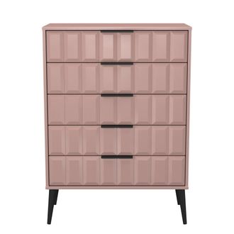 Welcome Furniture Bremen Ready Assembled 5 Drawer Chest in Kobe Pink - Welcome Furniture | TJ Hughes