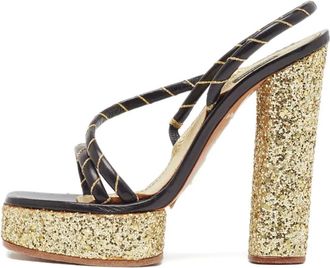 Marc Jacobs Sandali in pelle con plateau 140mm - Nero