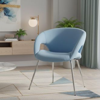 Dmora Silla De Oficina Dagudel, Silla De Espera Con Reposabrazos Para Oficina, Silla De Espera Ergon&oacute;mica, 58x59h72 Cm, Azul Claro - Dmora