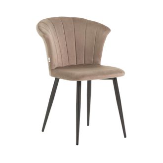 Siediti Fuori e Dentro Conjunto de 2 sillas en terciopelo gris t&oacute;rtola y patas gris oscuro