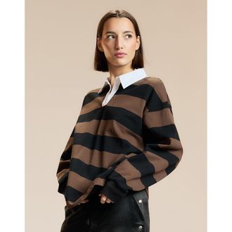 Cynthia Rowley Striped Cotton Rugby Shirt