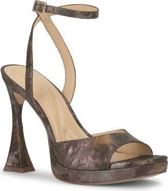 Jessica Simpson Jixte Ankle Strap Platform Sandal in Metallic at Nordstrom, Size 9.5