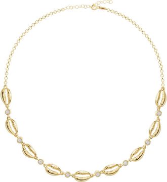 Gabi Rielle Cubic Zirconia Cowrie Shell Choker Necklace in Gold at Nordstrom Rack, Size 12
