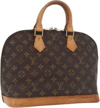 Louis Vuitton Pre-owned Monogram Canvas Handtas - Dames - Vintage Handtas - Bruin - ONE Size - Leer - Vintage