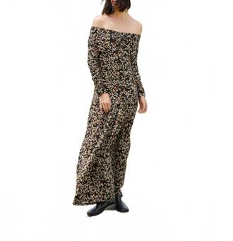 Farm Rio Tiny Flowers Maxi Dress In Black