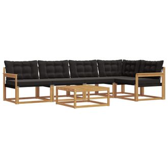 vidaXL Conjunto De Sof&aacute;s De Exterior 6 Pcs Blanco Y Negro Vidaxl