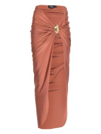 PatBo gold-tone draped sarong - Brown