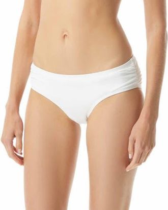 Michael Kors Shirred Bikini Bottom in White at Nordstrom, Size X-Small