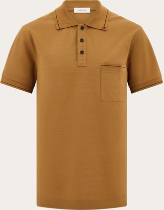 Ferragamo Men Gancini polo shirt Beige