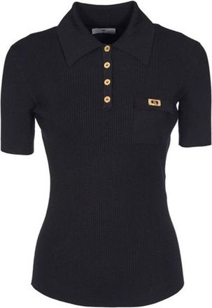 Elisabetta Franchi Ribbed Knit Top Polo