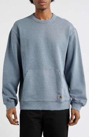 Carhartt Work in Progress Torion Distressed Sweatshirt in Office Blue (Grind Wash) at Nordstrom, Size Small