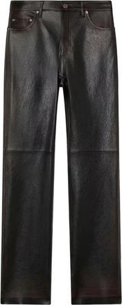 Golden Goose Leather Broeken - Dames - Leren Broeken - Zwart - S - Katoen - Broeken