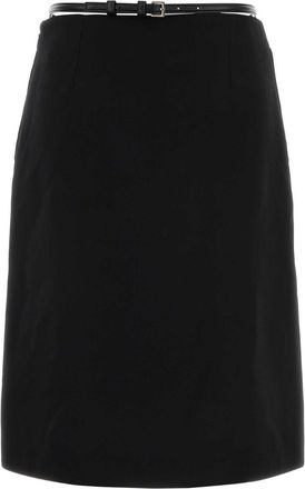 Gucci Womens Wool Skirt Black