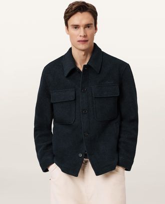 AllSaints Main: 60% Polyester, 40% Wool Cayson Wool Blend Jacket, Size: XXL