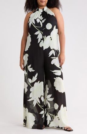 By Design Carmella Wide Leg Jumpsuit in Graphic Garden at Nordstrom Rack, Size 1 X