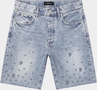Purple Mono Stars Tuffetage Denim Shorts