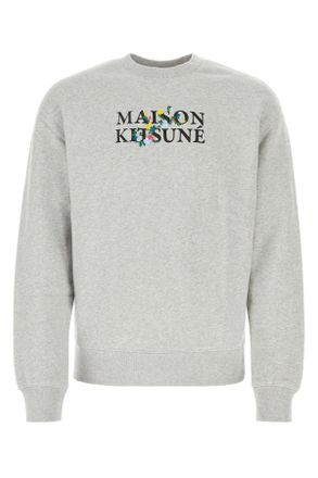 Maison Kitsuné Melange Grey Cotton Sweatshirt
