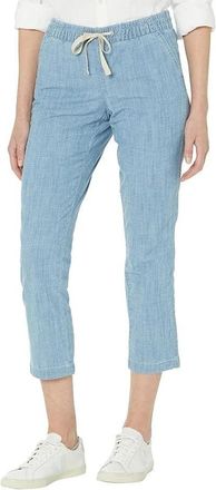 L.L.Bean Womens L. L.Bean Lakewashed Chambray Pants Blue Denim Ankle Tapered Leg GBO1997