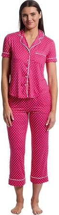 Kate Spade New York Short Sleeve Cropped PJ Set Womens Pajama Sets Lexington Dot : LG, Modal