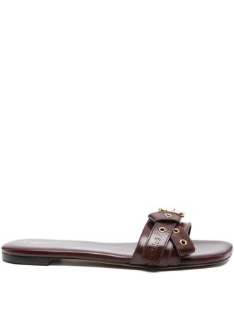 Chloé leather buckle sandals - women - Calf Leather/Calf Leather/Calf Leather - 40 - Red