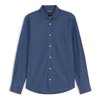 HUGO BOSS Heren, Overhemden, Blauw, Maat: XL Denim