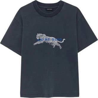 Anine Bing Cade Tee - Dames - T-shirts - Zwart - XS - Katoen - Tops
