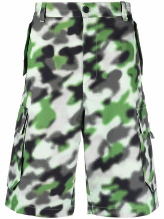 Kenzo camouflage print cargo shorts - men - Cotton/Cotton - 33 - Green