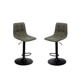 MondoViro Lote de 2 taburetes efecto piel verde cm 45x45 91h