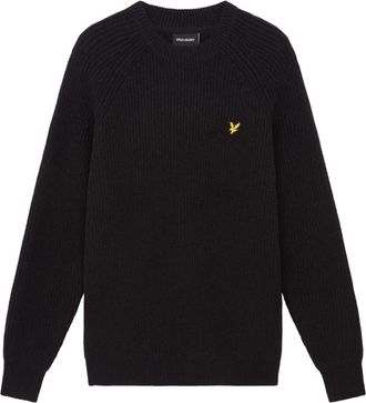 Lyle & Scott Trui met ronde hals - Heren - Sweatshirts - Zwart - S - Wol - Hoodies & sweatvesten
