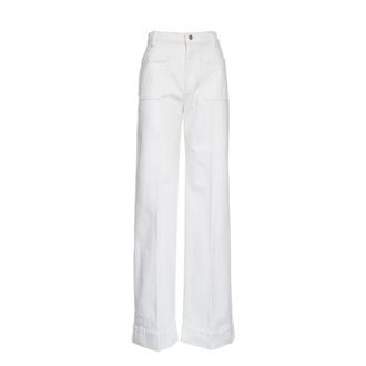 Victoria Beckham Wide Jeans, female, White, Size: W29 Wide Jeans