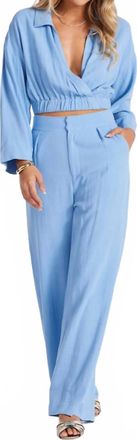 Bishop + Young Sorrento High Waisted Linen Pant In Coastal Blue