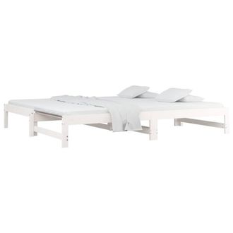 Berkfield Home Pull-out Day Bed White 2x(90x200) cm Solid Wood Pine