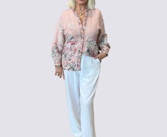 Ranna Gill Greta Oversized Shirt In Old Rose