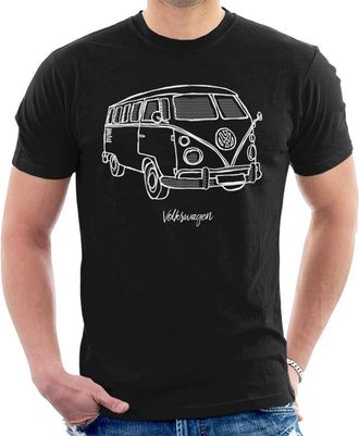 Volkswagen All+Every Volkswagen Camper Doodle Mens T-Shirt Black