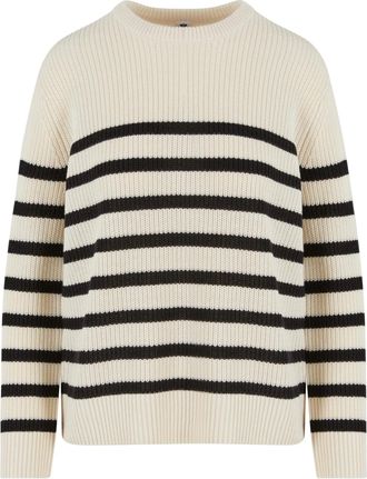 Urban Classics Dames/Dames Gestreepte Geribde Trui (Wit/zwart)