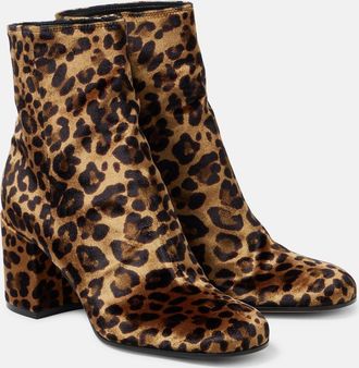 Gianvito Rossi Joelle 70 leopard-print velvet ankle boots