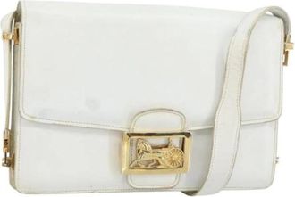 Celine Pre-owned Leren Schoudertas - Dames - Vintage Schoudertas - Wit - ONE Size - Leer - Vintage