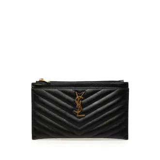 Saint Laurent Pre-owned Saint Laurent Chevron Grain De Poudre Monogram Bill Pouch Ladies GGQ3RFAR4ZONAOY5